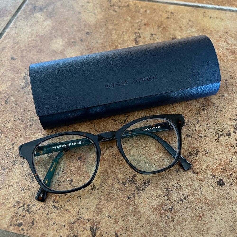 Warby Parker Felix Medium Whiskey Tortoise Glasses with Case